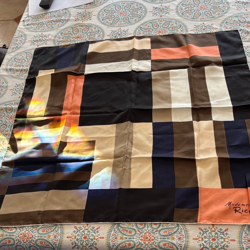 Nina Ricci Multicolor Geometric Silk Scarf